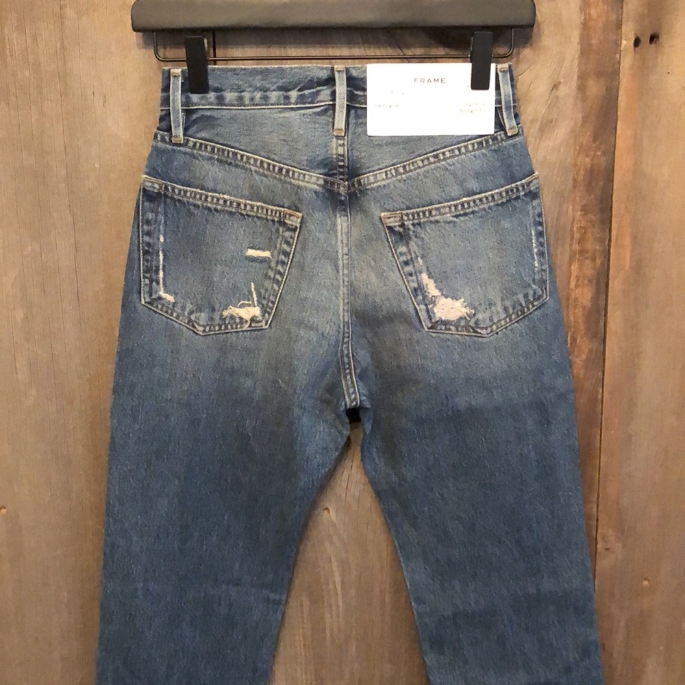 Frame Denim Le Original High Rise Straight Fit in Harborside Blue Size 24 - Picture 3 of 17